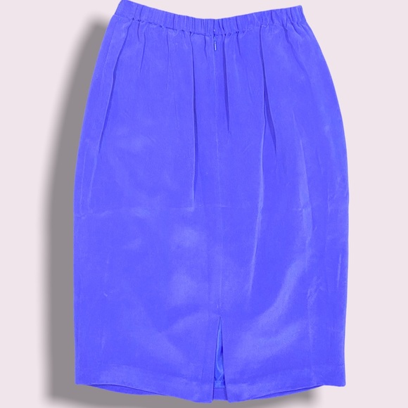 Shomi SILK 2pc set skirt jacket flower buttons size 8 vintage coordinates EXC CD - Picture 4 of 10